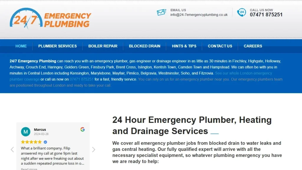 10. 24/7 Emergency Plumbing